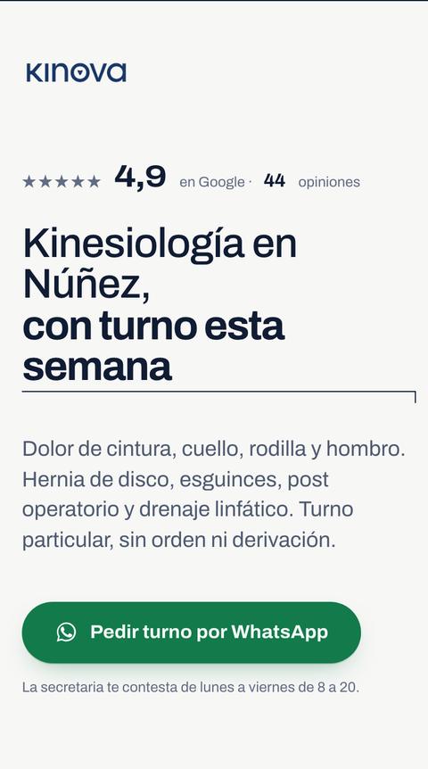 Página de Kinova en un celular