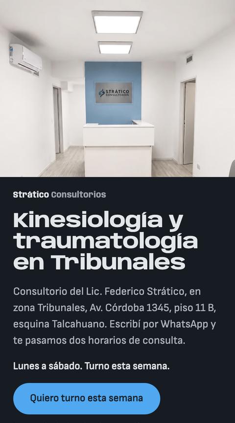 Página de Strático en un celular